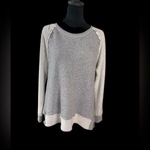 Taylor & Sage Gray Sweater with Coral Trim